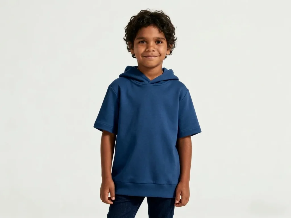 Short-Sleeved Hoodie — Boys' Collection kidswear catalogue direction