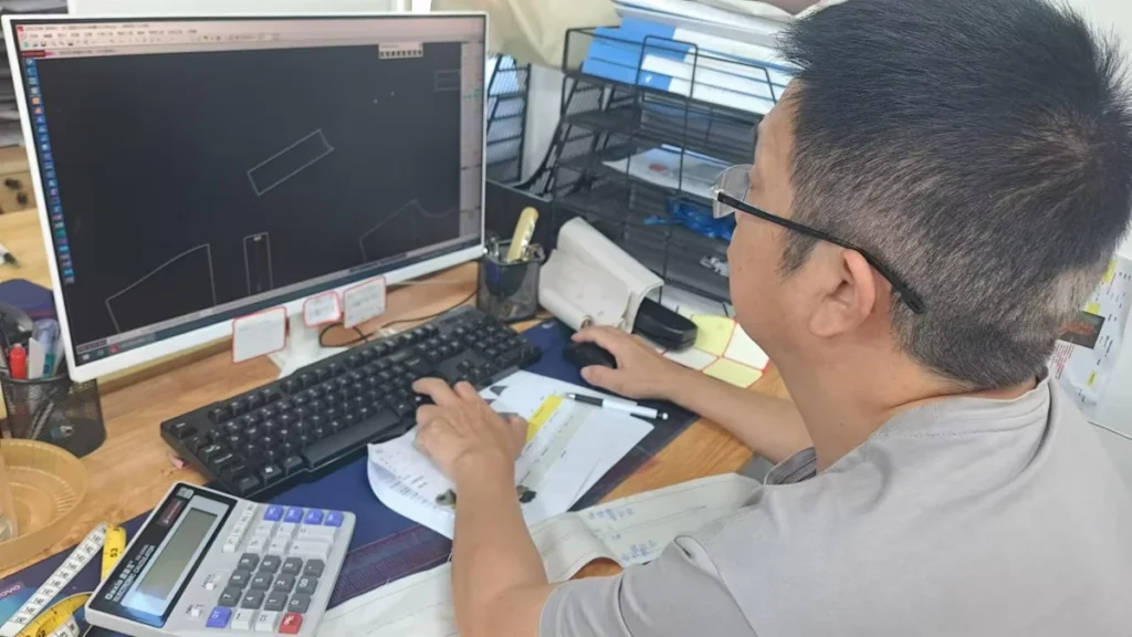 Pattern-development workstation in the garment workshop