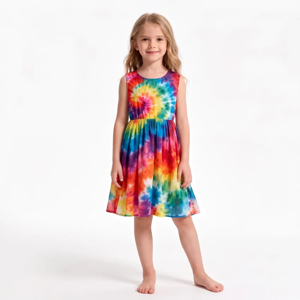 Tie-dye Dress — Girls' Collection kidswear catalogue direction