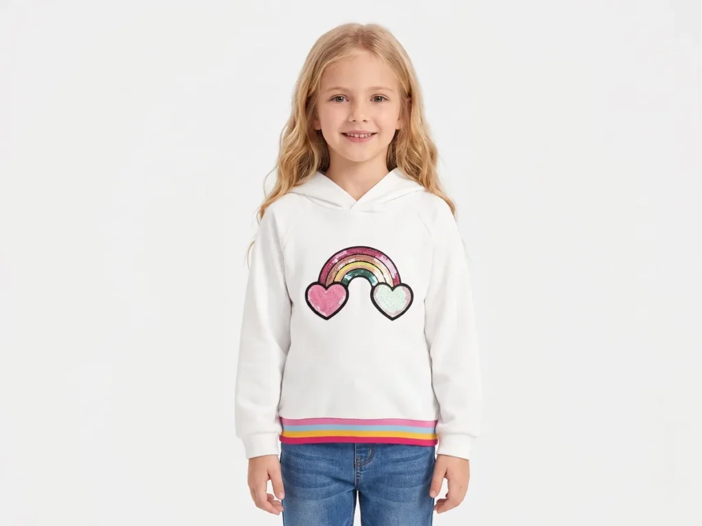 Sequined Hoodie — Girls' Collection kidswear catalogue direction