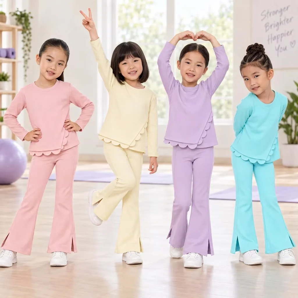 Long Sleeve Yoga Wear — Girls' Collection kidswear catalogue direction