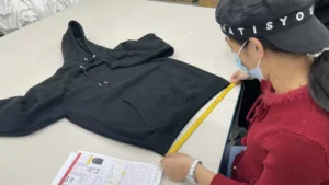 Checking garment measurements during quality control